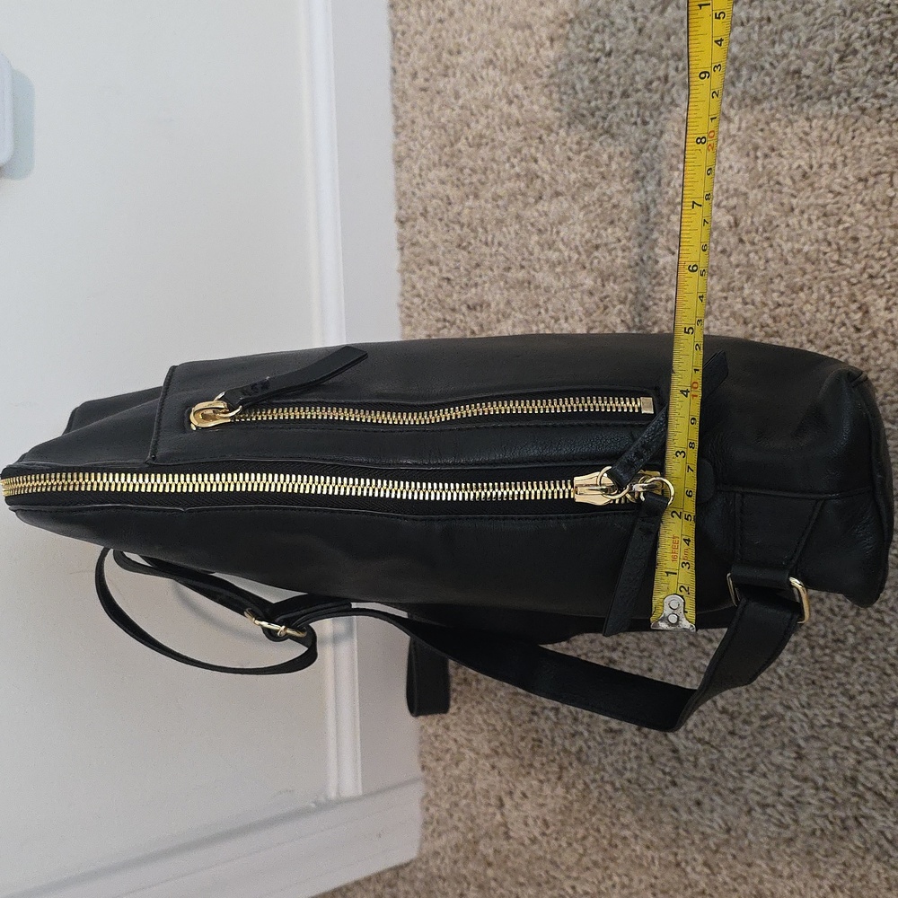 Margot Black Leather Laptop Backpack - Picture 15 of 16